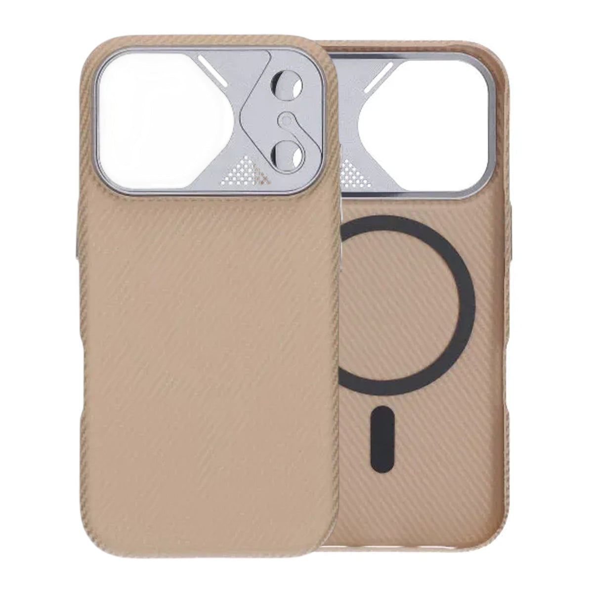 iPhone 17 Pro Max Cover Kulfibermønster MagSafe Beige