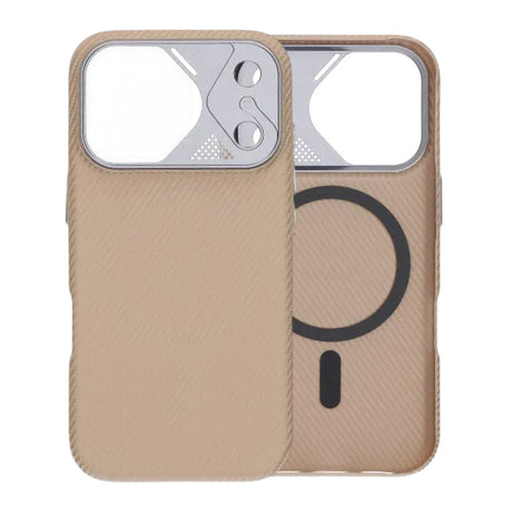 iPhone 17 Pro Max Cover Kulfibermønster MagSafe Beige