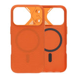 iPhone 17 Pro Max Cover Kulfibermønster MagSafe Orange