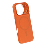 iPhone 17 Pro Max Cover Kulfibermønster MagSafe Orange