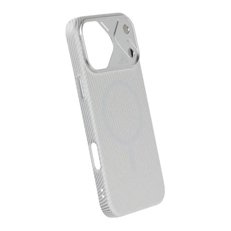 iPhone 17 Pro Max Cover Kulfibermønster MagSafe Sølv