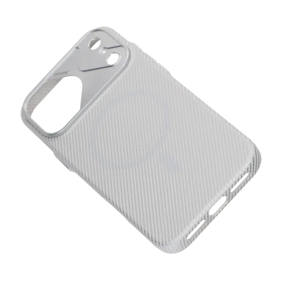 iPhone 17 Pro Max Cover Kulfibermønster MagSafe Sølv