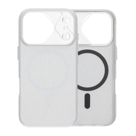 iPhone 17 Pro Cover Kulfibermønster MagSafe Sølv