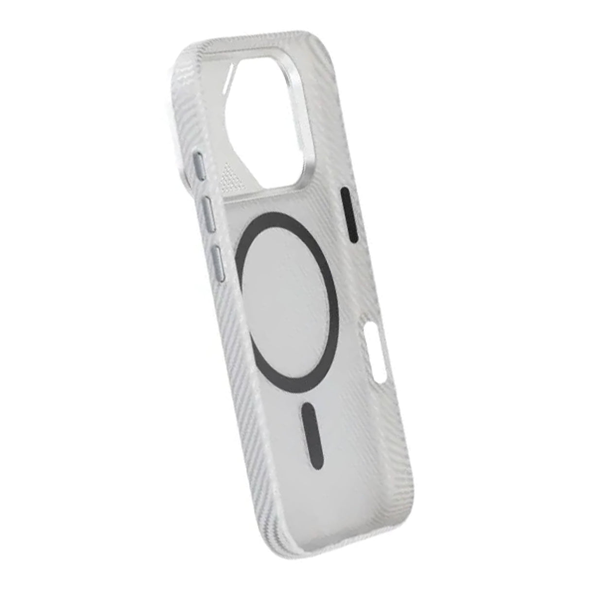 iPhone 17 Pro Cover Kulfibermønster MagSafe Sølv