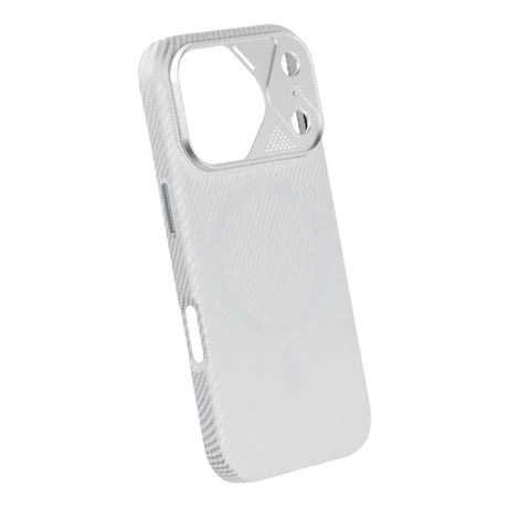 iPhone 17 Pro Cover Kulfibermønster MagSafe Sølv