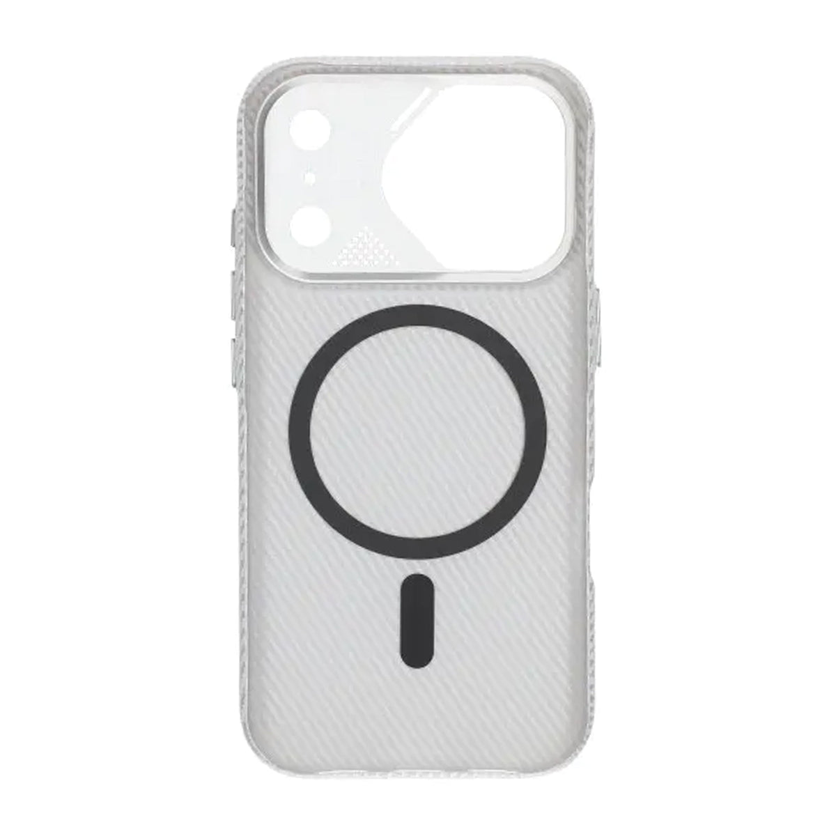 iPhone 17 Pro Cover Kulfibermønster MagSafe Sølv