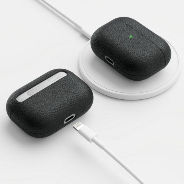 KeyBudz AirPods Pro Cover PodSkinz Ægte Læder Sort
