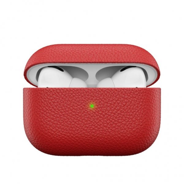 KeyBudz AirPods Pro Cover PodSkinz Ægte Læder Rød