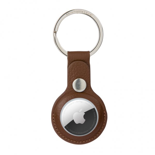 dbramante1928 Apple AirTag Holder Copenhagen Dark Tan/Silver