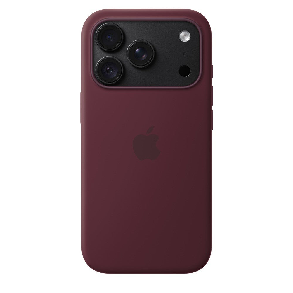 Apple Original iPhone 18 Pro Cover i silikone med MagSafe Burgundy