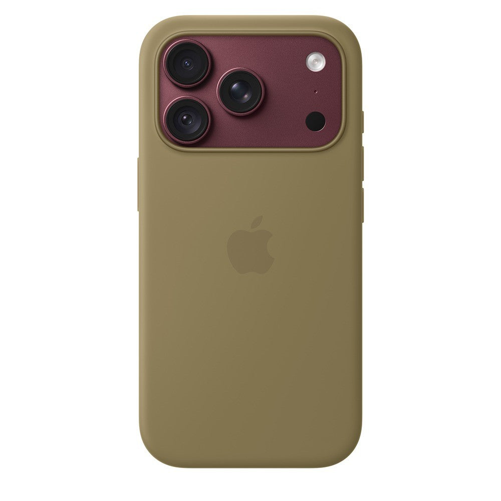 Apple Original iPhone 18 Pro Cover i silikone MagSafe olivengrøn