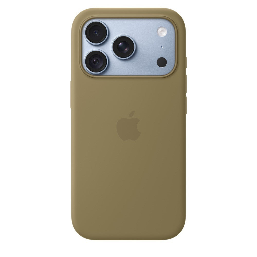 Apple Original iPhone 18 Pro Cover i silikone MagSafe olivengrøn