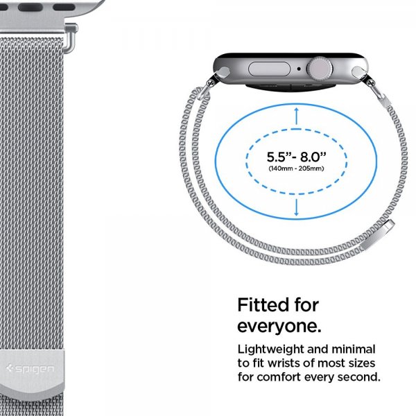 Spigen Apple Watch 38/40/41/42mm Rem WBM4 Sølv