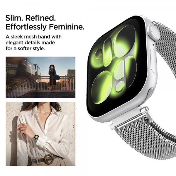 Spigen Apple Watch 38/40/41/42mm Rem WBM4 Sølv