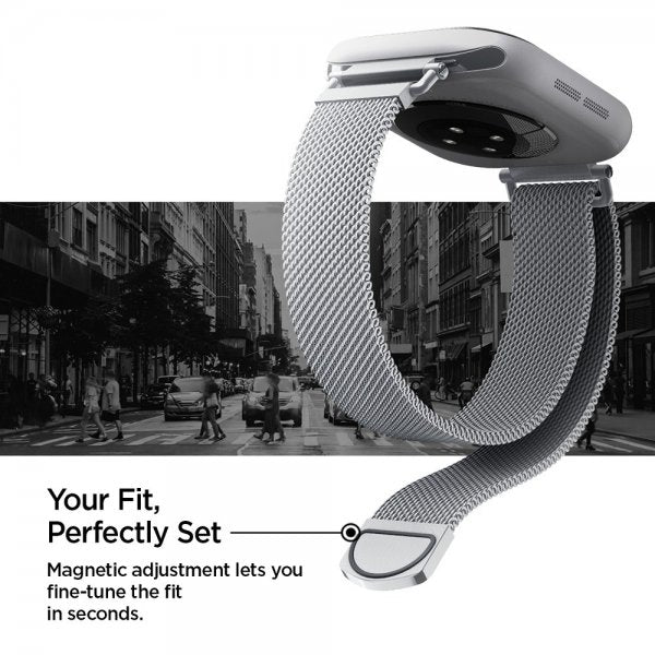 Spigen Apple Watch 38/40/41/42mm Rem WBM4 Sølv