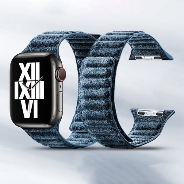 Apple Watch 38/40/41/42mm Armbånd Ruskind Blå