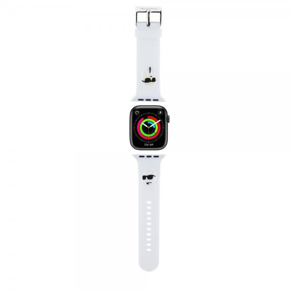 Karl Lagerfeld Apple Watch 38/40/41/42mm Rem Gummi NFT Karl & Choupette Hvid