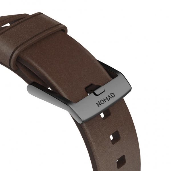 Nomad Apple Watch 38/40/41/42mm Rem Modern Band Black Hardware Rustic Brown