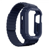 Apple Watch 40/41mm Armbånd med Cover Silikone Magnetlukning Blå