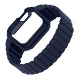 Apple Watch 40/41mm Armbånd med Cover Silikone Magnetlukning Blå