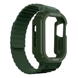 Apple Watch 40/41mm Armbånd med Cover Silikone Magnetlukning Grøn