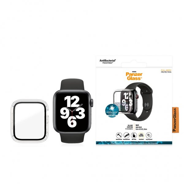 PanzerGlass Apple Watch 40mm (Series 4/5/6/SE) Skal med Skærmbeskyttelse Full Body Protection Klar