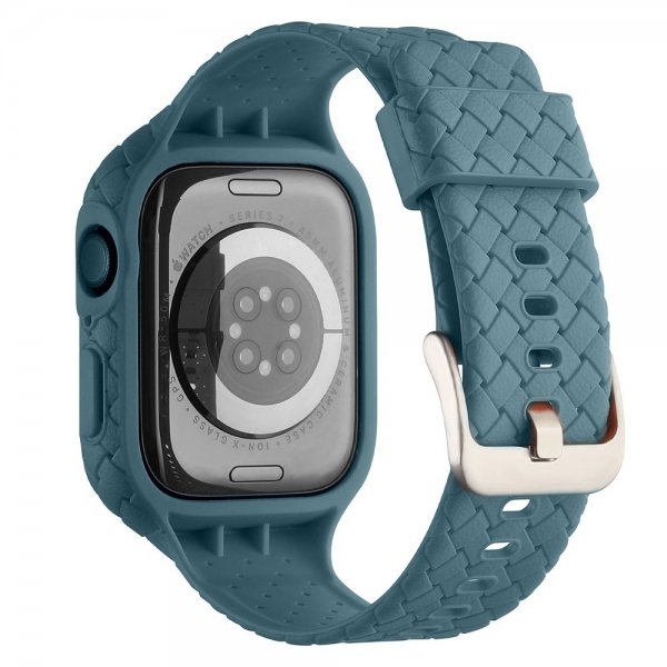 Apple Watch 41mm Armbånd Vævet tekstur Grønblå