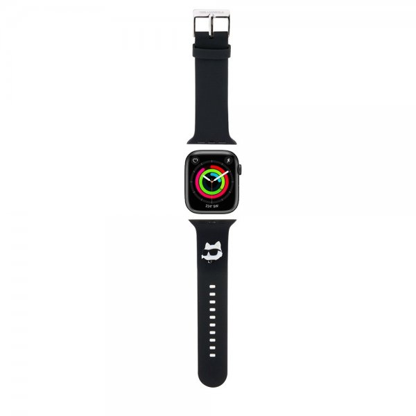 Karl Lagerfeld Apple Watch 44/45/46/Apple Watch Ultra Rem Silikone NFT Choupette Sort