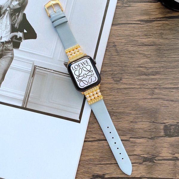Apple Watch 44/45/46mm/Apple Watch Ultra Armbånd Perler Lyseblå
