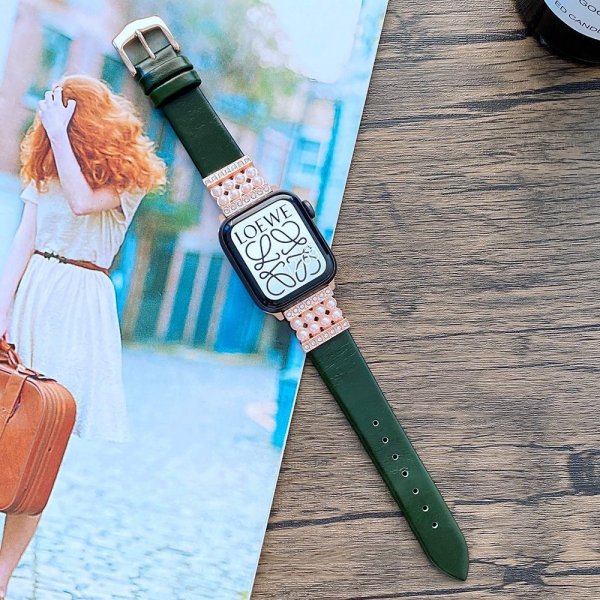 Apple Watch 44/45/46mm/Apple Watch Ultra Armbånd Perler Grøn