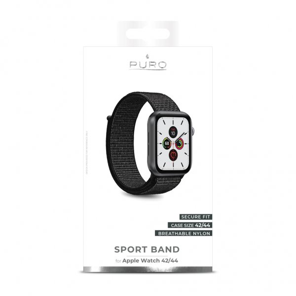 Puro Apple Watch 44/45/46mm/Apple Watch Ultra Armbånd Sport Band Sort