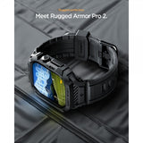 Spigen Apple Watch 42mm (Serie 10/11) Rem Rugged Armor Pro 2 Mat Sort