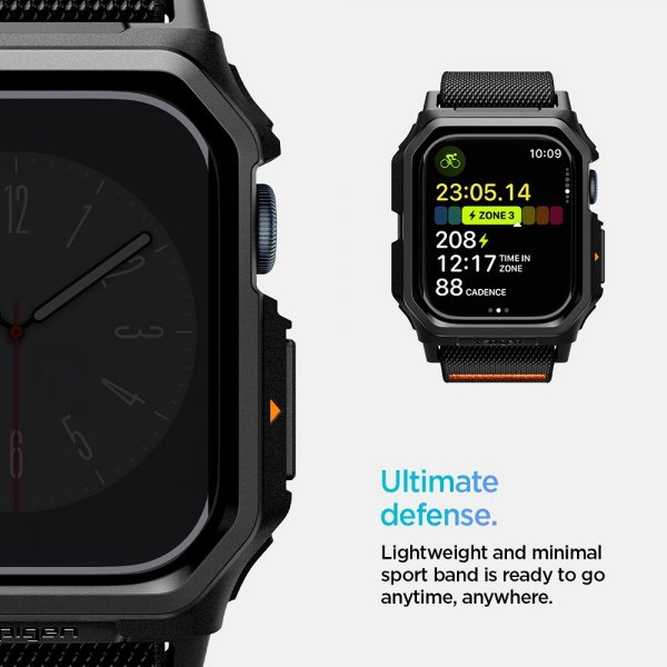 Spigen Apple Watch 42mm (Series 10/11) Rem og Etui Lite Fit Pro Mat Sort