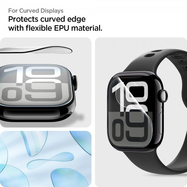 Spigen Apple Watch 42mm (Serie 10/11) Skærmbeskyttelse EliteShield EZ Fit 2-pak