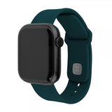 Fastsiddende Apple Watch 44/45/46mm Armbånd Silikone Sporty Rem Mørkegrøn