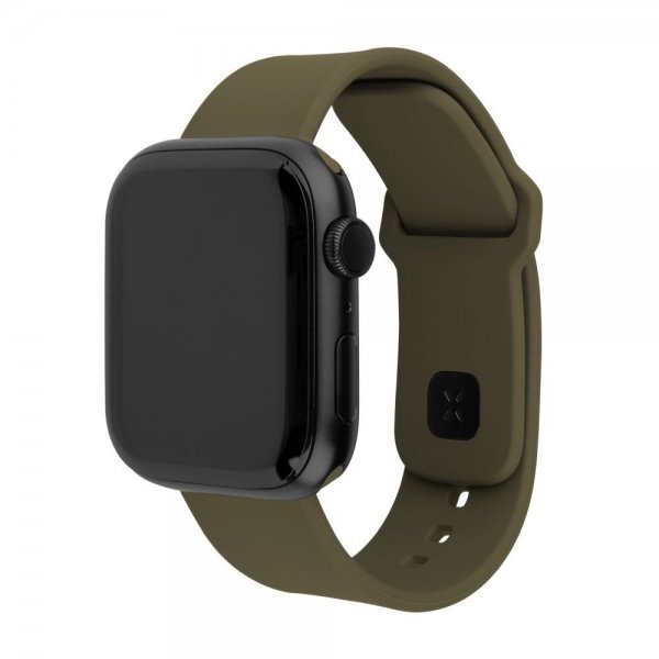 Fast Apple Watch 44/45/46mm Rem Silikone Sporty Rem Olivengrøn