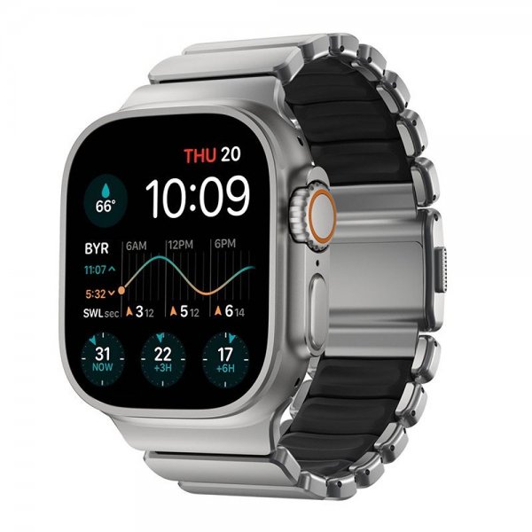 Nomad Apple Watch 44/45/46mm/Ultra 49mm Rem Stratos Band Natur Sort