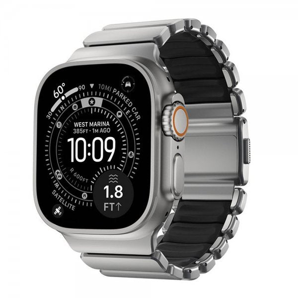 Nomad Apple Watch 44/45/46mm/Ultra 49mm Rem Stratos Band Natur Sort