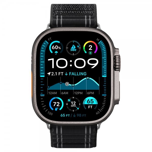 Spigen Apple Watch 44/45/46mm/Ultra 49mm Rem WBF0 Sort