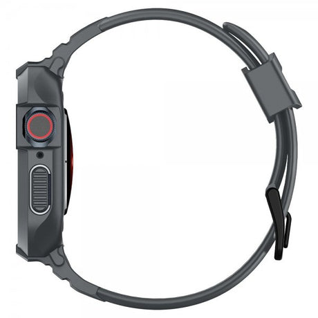 Spigen Apple Watch 44/45mm Armbånd og Cover Rugged Armor Pro Dark Gray