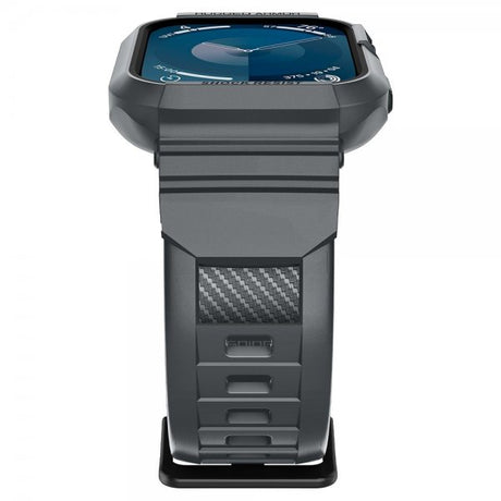 Spigen Apple Watch 44/45mm Armbånd og Cover Rugged Armor Pro Dark Gray
