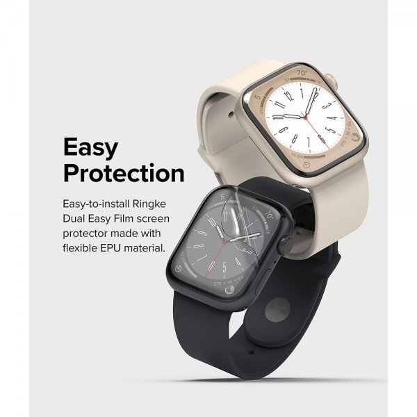 Ringke Apple Watch 44/45mm Skærmbeskyttelse Dual Easy Film 3-pak