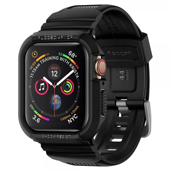 Spigen Apple Watch 44/45mm Cover med rem Rugged Armor Pro Charcoal Grey