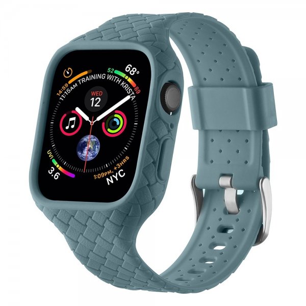 Apple Watch 45mm Armbånd Vævetekstur Grønblå