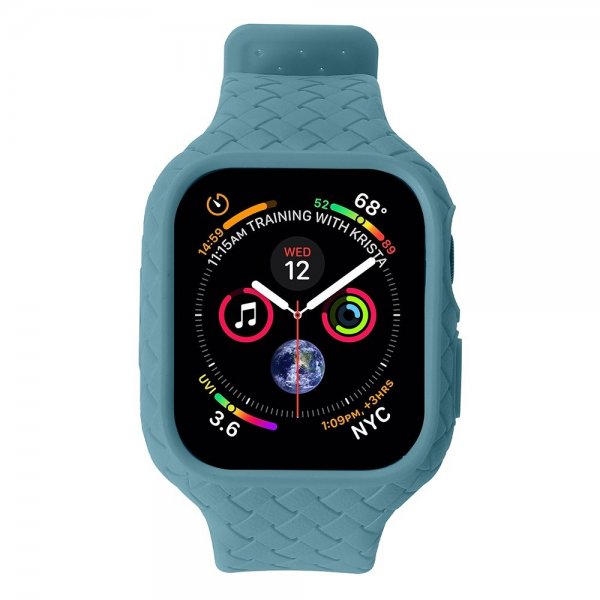 Apple Watch 45mm Armbånd Vævetekstur Grønblå
