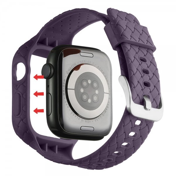 Apple Watch 45mm Armbånd Vævetekstur Lilla