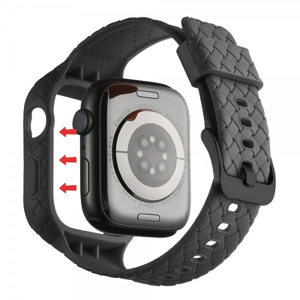Apple Watch 45mm Armbånd Vævetekstur Sort