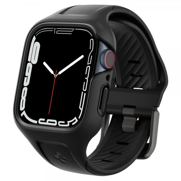 Spigen Apple Watch 45mm Skal med Armbånd Liquid Air Pro Sort