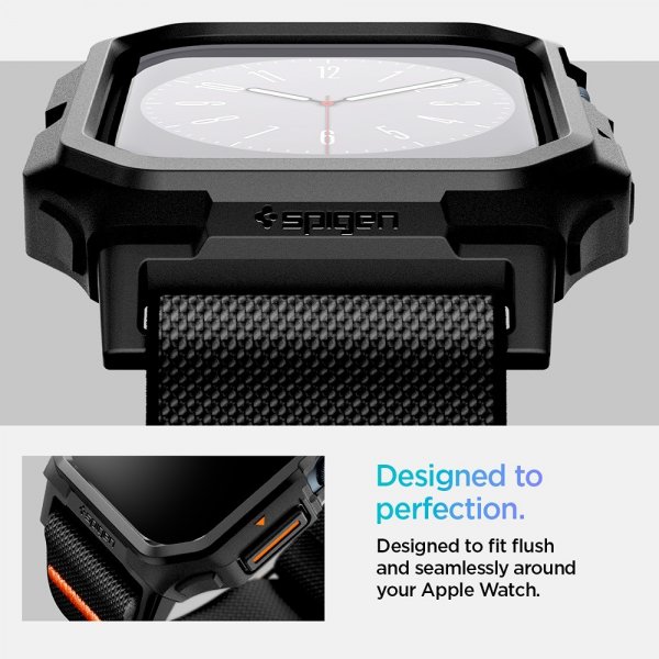Spigen Apple Watch 46mm (Series 10/11) Rem og etui Lite Fit Pro Matte Black