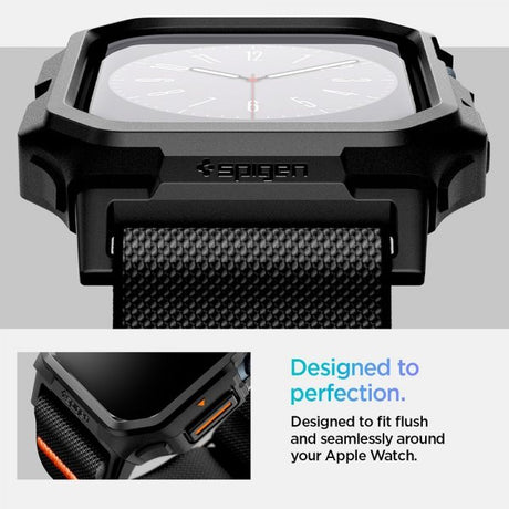 Spigen Apple Watch 46mm (Series 10/11) Rem og etui Lite Fit Pro Matte Black